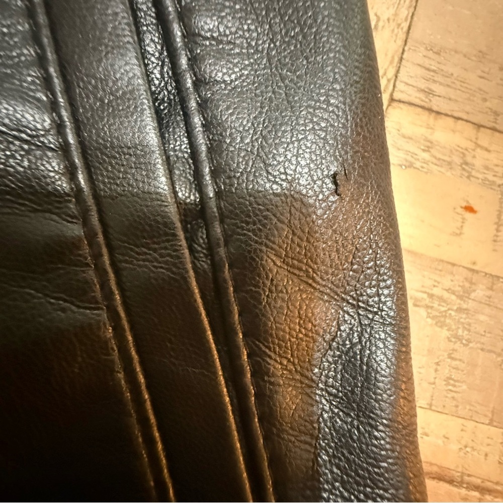 Babaton Aritzia Office Siren Black Vegan Leather Pleated Barrel Pants - Picture 6 of 8